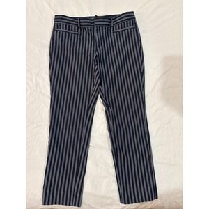 Banana Republic Sloan Navy White Pinstripe Slim Dress Pants Womens 4 Petite